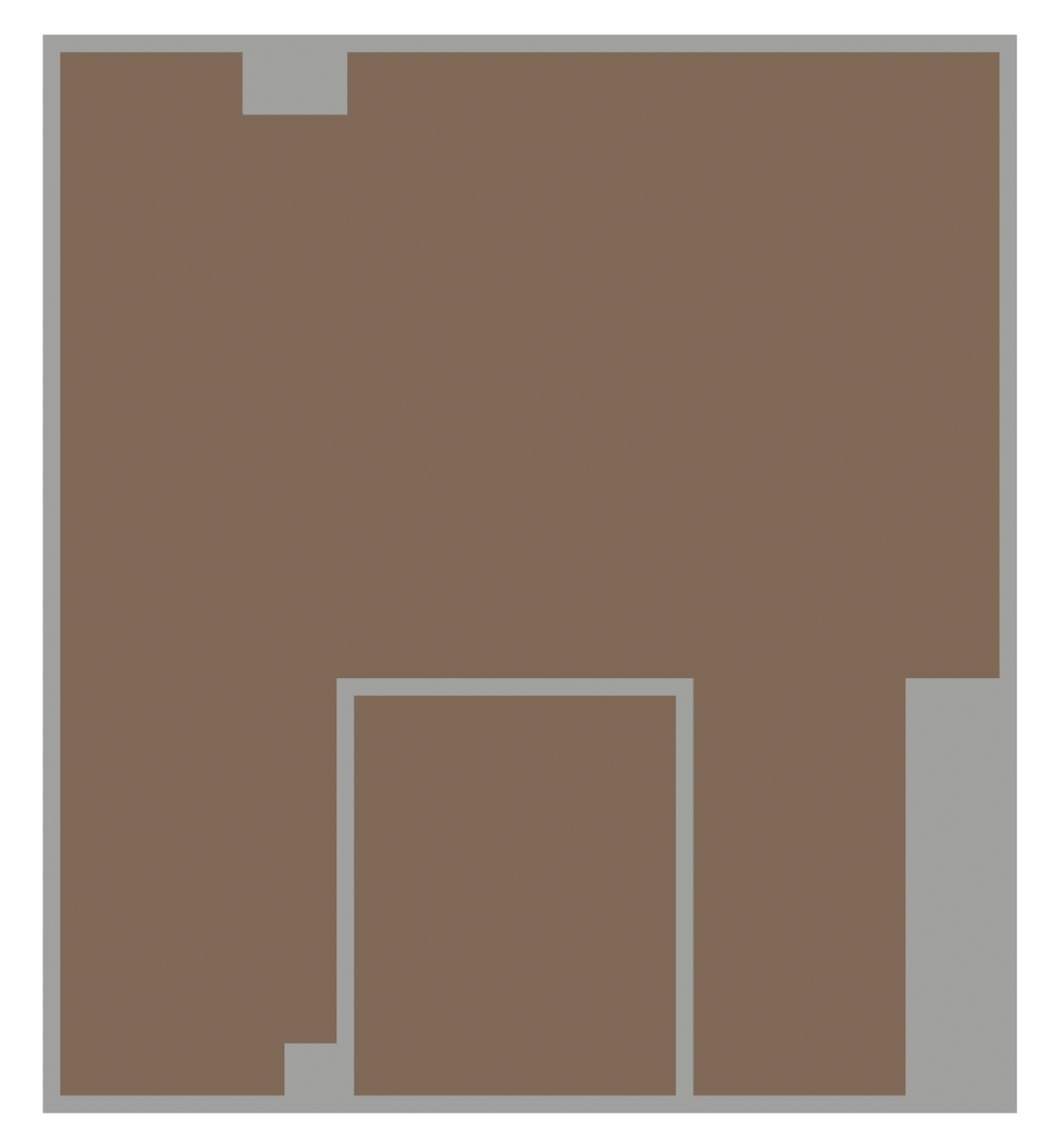 Empty shell render, top view