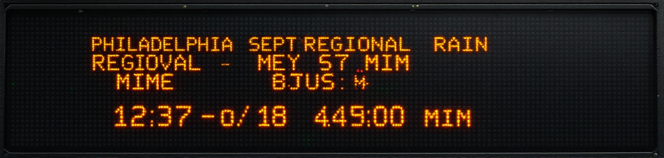 Amber dot-matrix LED transit display texture