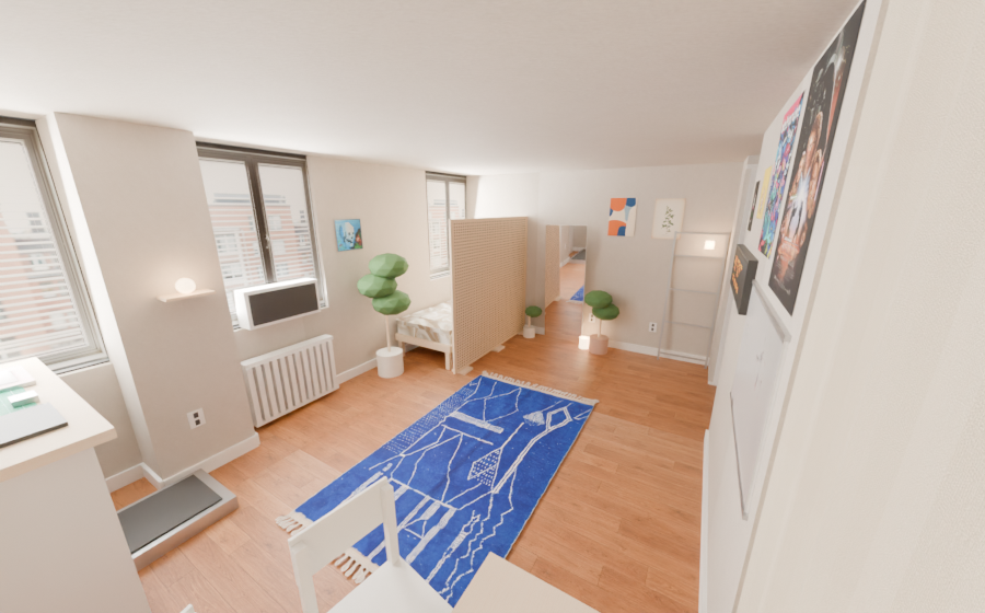 Wide view of the bed rotation layout