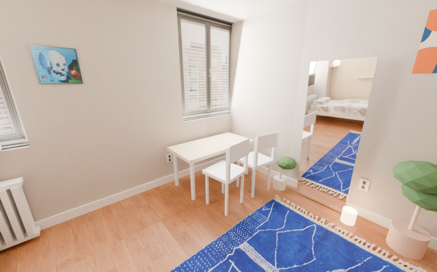 Dining table in the window nook
