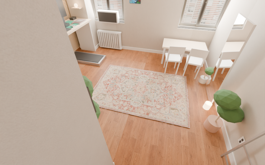 JARNVAG pink and beige railway rug in the studio