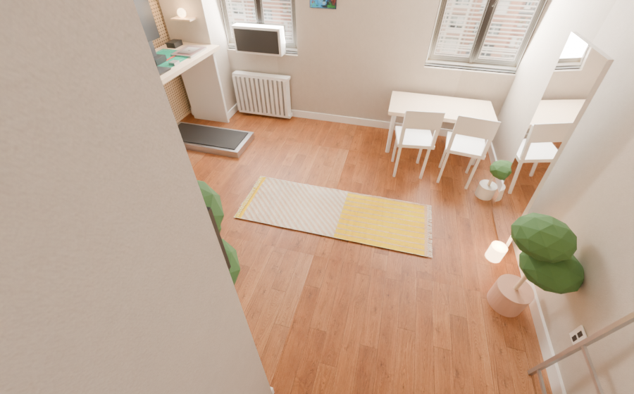 MAVINN yellow-stripe runner composited on the floor